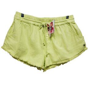 Roxy Womens Margarita Fringe Hem Shorts Size L Green Lightweight